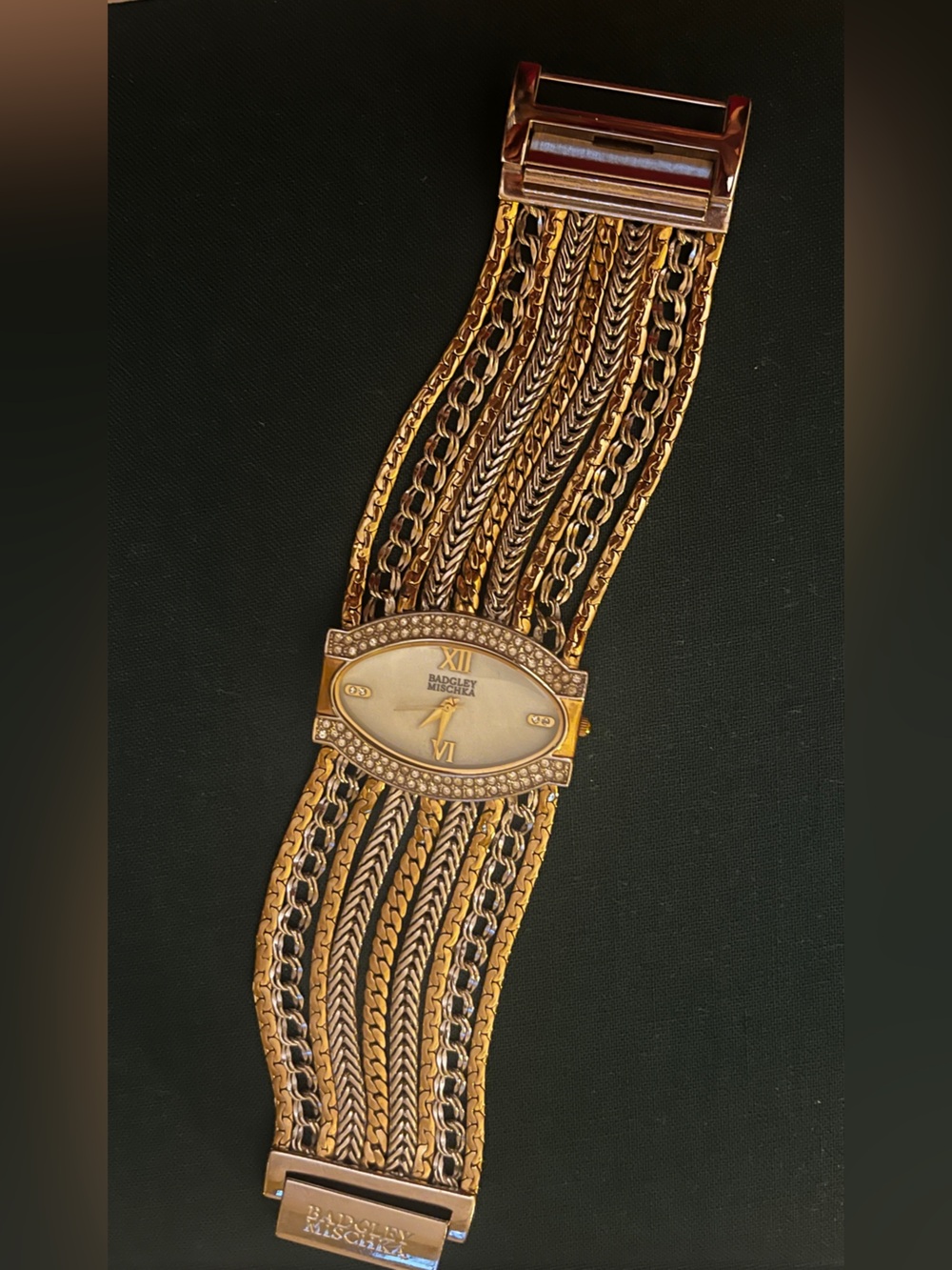 Badgley Mischka Gold Multi-Chain Bracelet Watch - Picture 1 of 1
